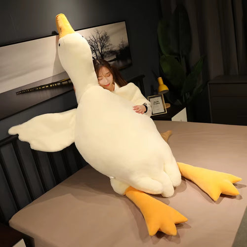 50-190Cm Large Brown Hug Stuffed Animal Duck Kawaii Giant Goose Plush Toy Sleeping Pillow Big Soft Doll Party Gift for Boy Girls